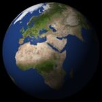 Earth — Rendered from the surface map — Solar System Scope (CC BY 4.0)